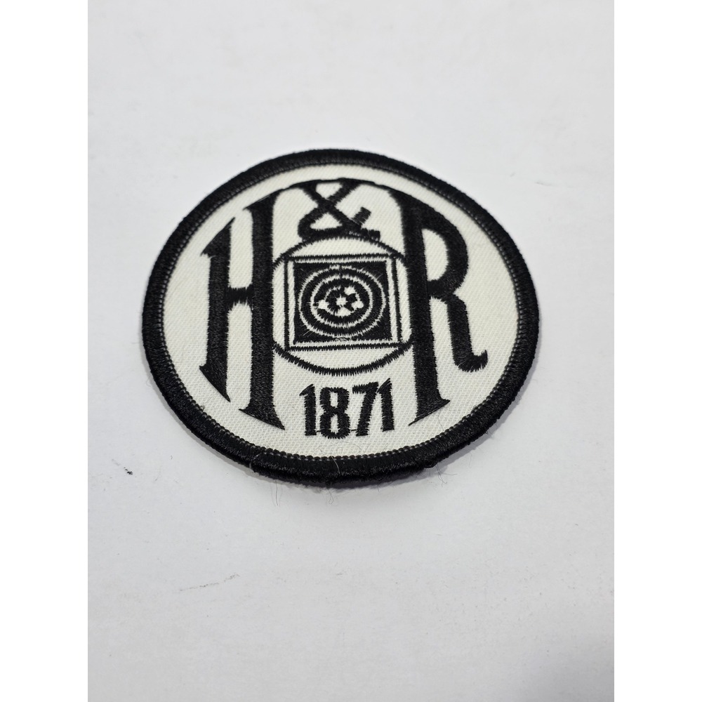 H&R Patch 1871 Logo 3 Inch White Black Vintage Gorpcore